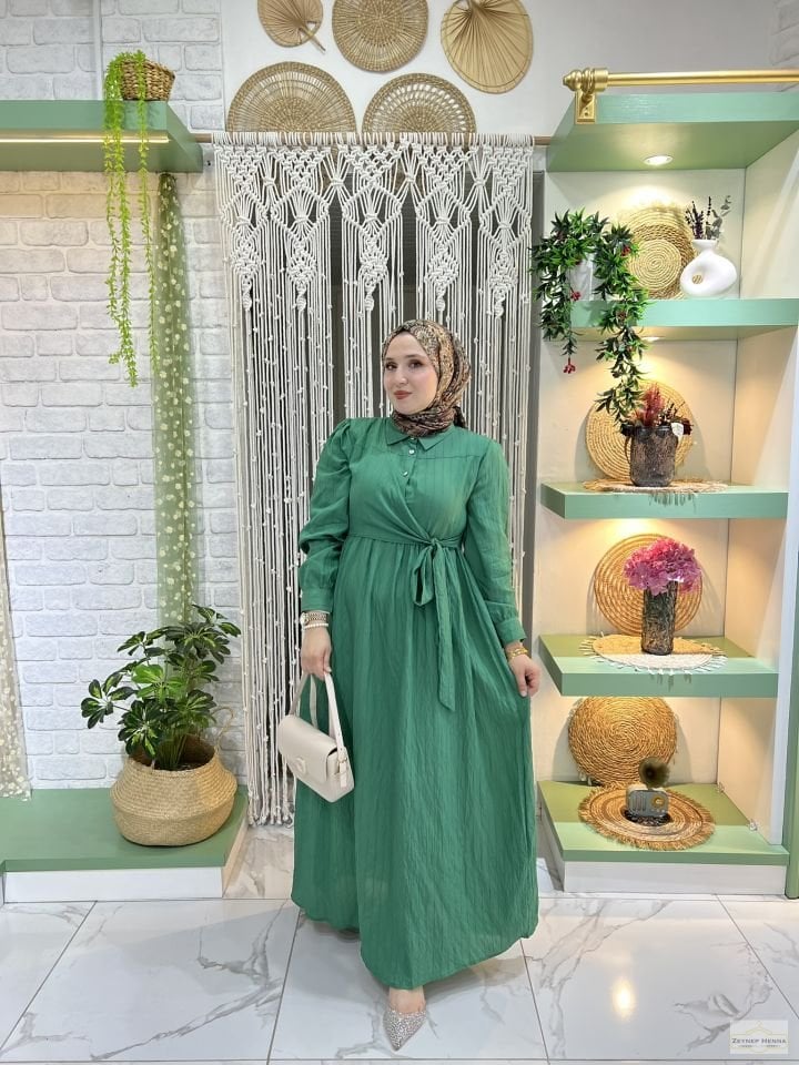Ayla Yeşil Elbise 44