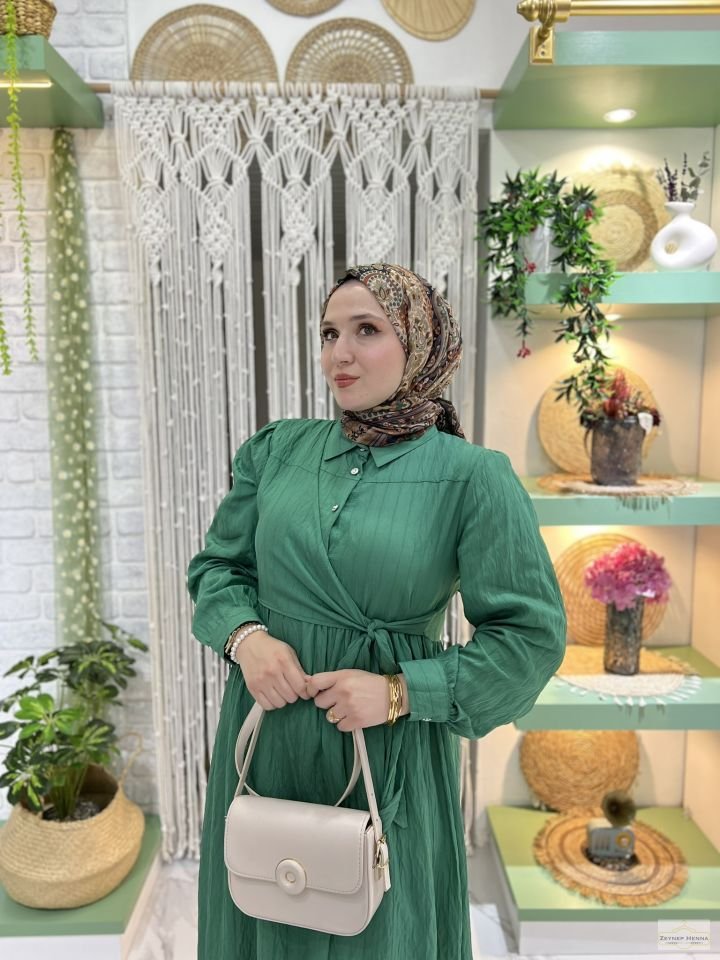 Ayla Yeşil Elbise 44