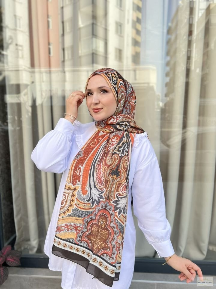 Etnik Gülfem Karışık Pamuk Şal