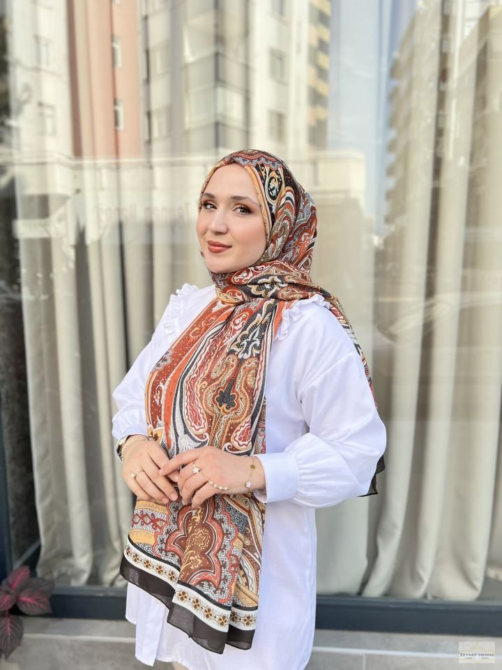 Etnik Gülfem Karışık Pamuk Şal