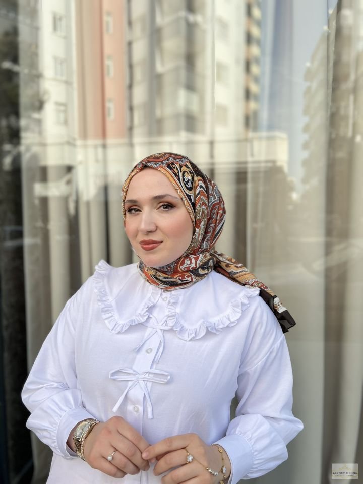 Etnik Gülfem Karışık Pamuk Şal