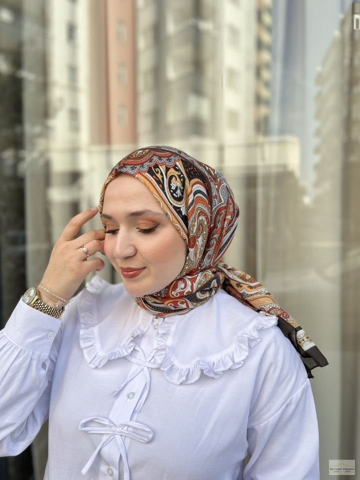 Etnik Gülfem Karışık Pamuk Şal