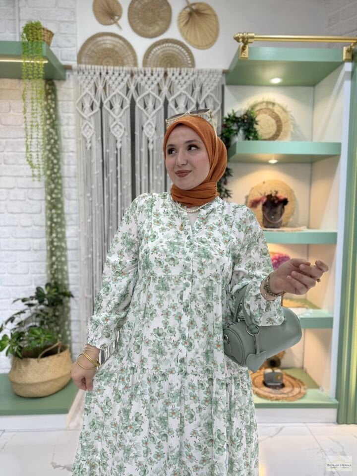 Yonca Mint Yeşil Elbise