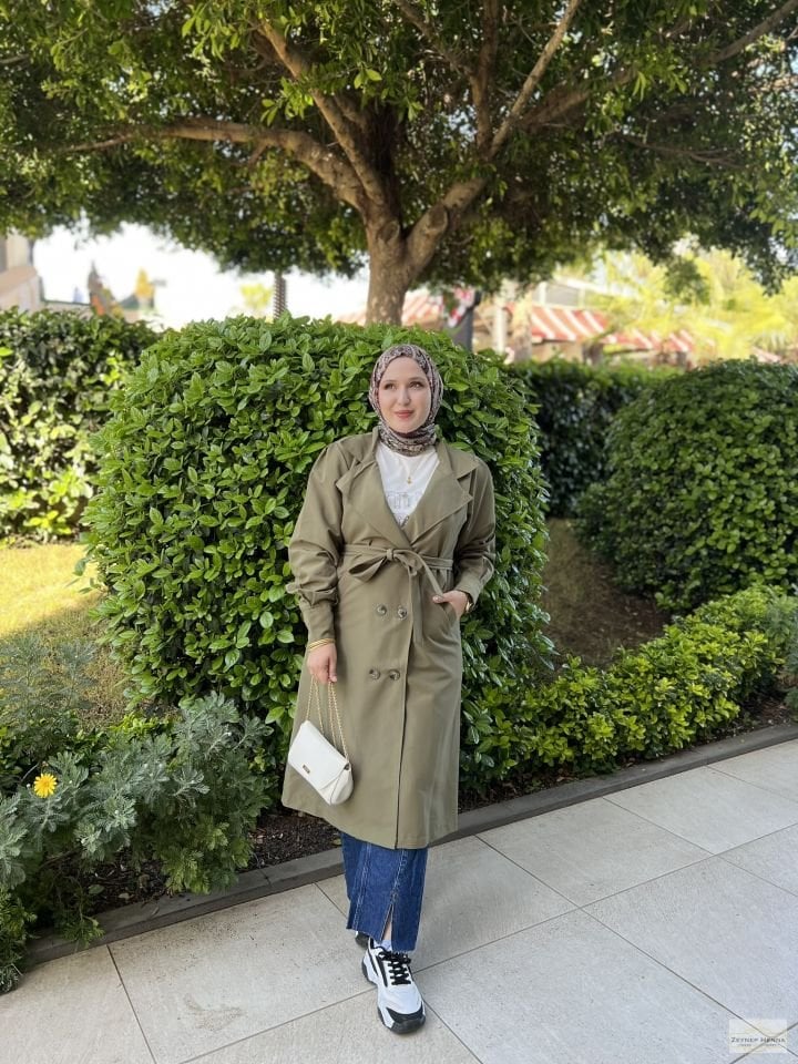 Classic Haki Yeşil Trençkot