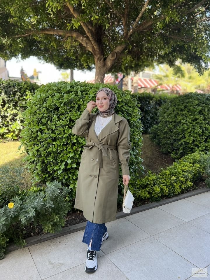 Classic Haki Yeşil Trençkot
