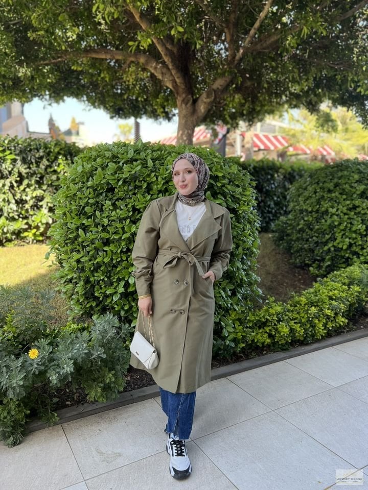 Classic Haki Yeşil Trençkot
