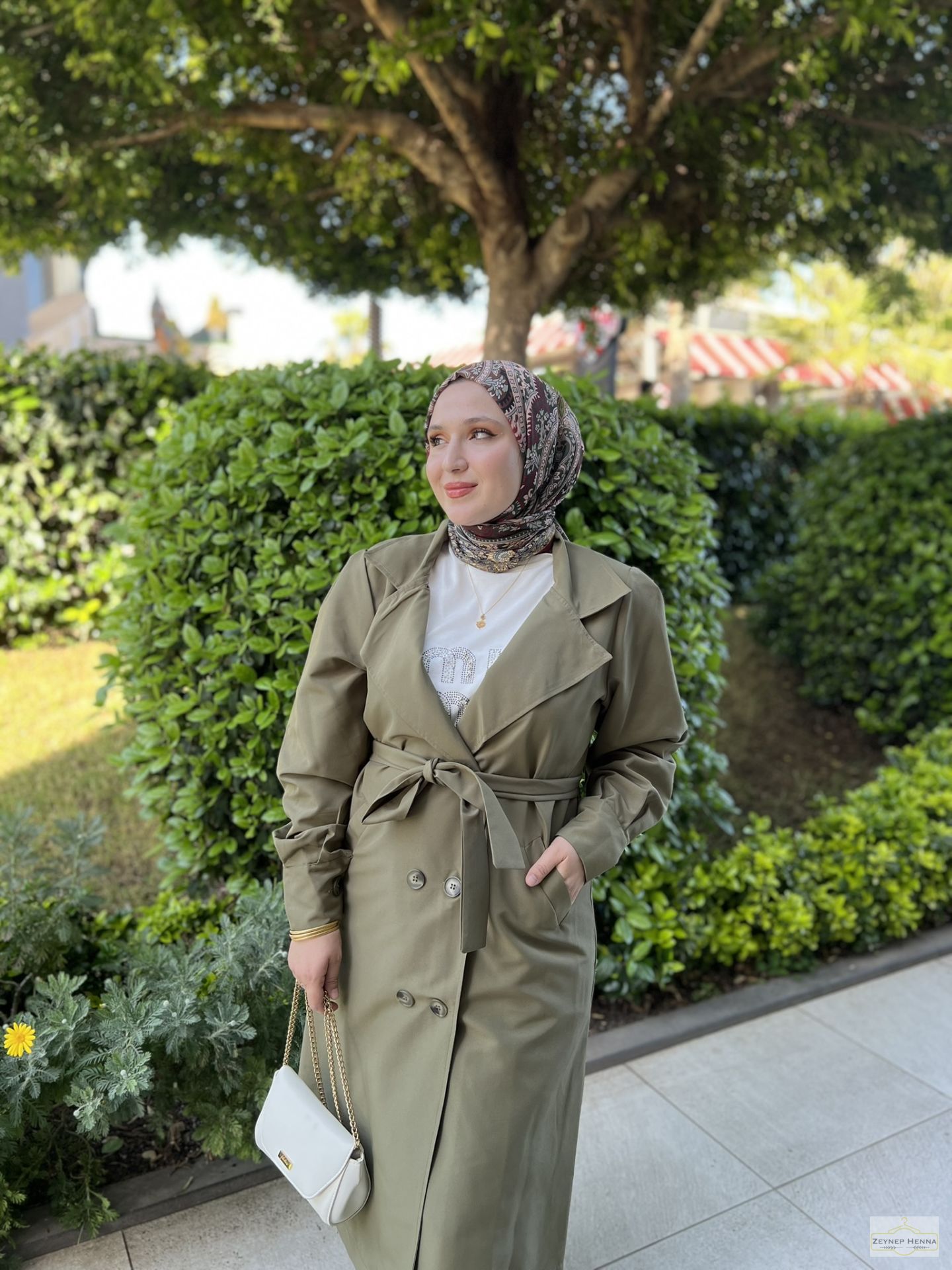 Classic Haki Yeşil Trençkot