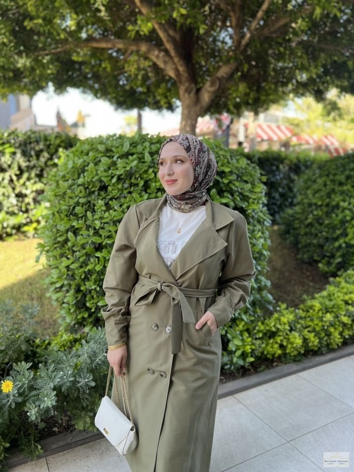 Classic Haki Yeşil Trençkot