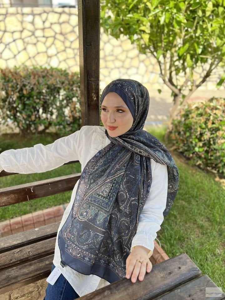 Mahi Devran Kot Mavi Pamuk Şal