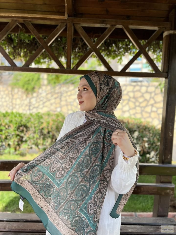 Mahi Devran Zümrüt Pamuk Şal