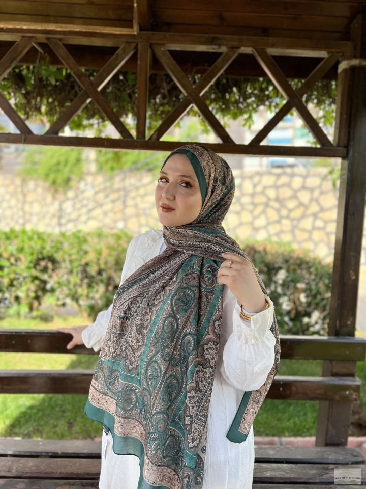 Mahi Devran Zümrüt Pamuk Şal