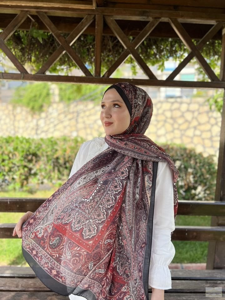 Mahi Devran Vişne Pamuk Şal