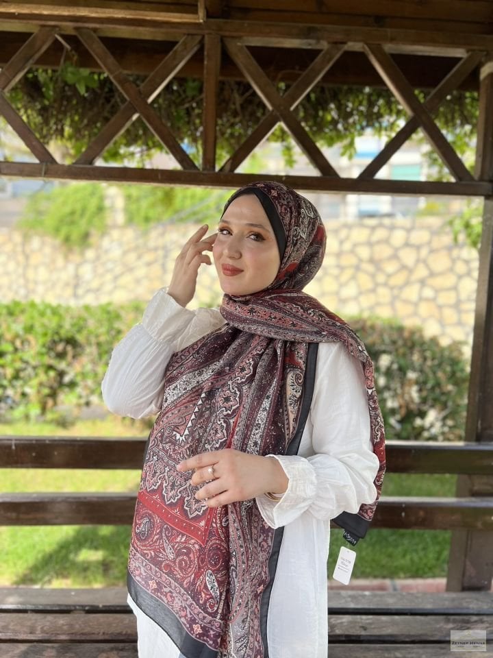 Mahi Devran Vişne Pamuk Şal