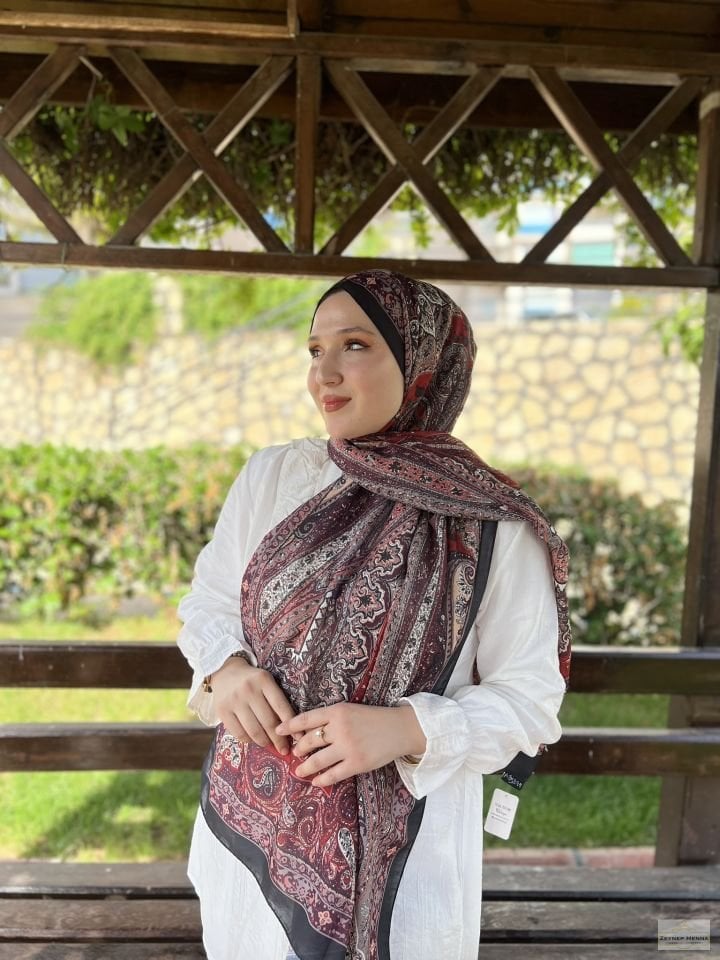 Mahi Devran Vişne Pamuk Şal