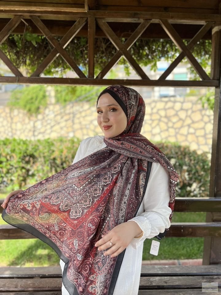 Mahi Devran Vişne Pamuk Şal