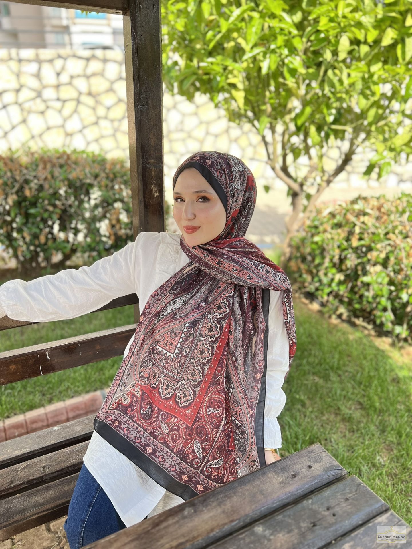 Mahi Devran Vişne Pamuk Şal