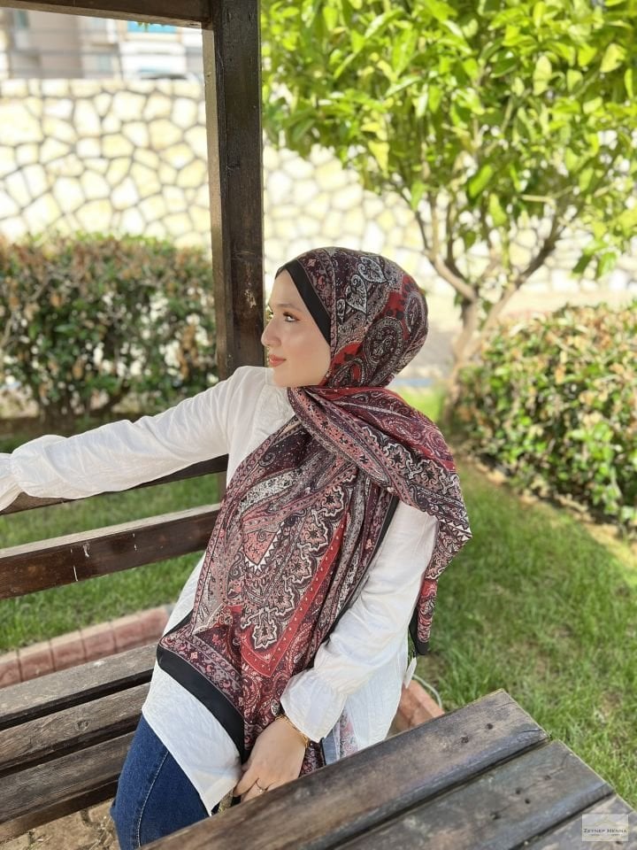 Mahi Devran Vişne Pamuk Şal