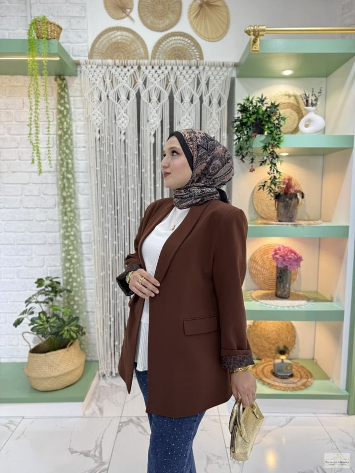Classic Kahve Blazer Ceket