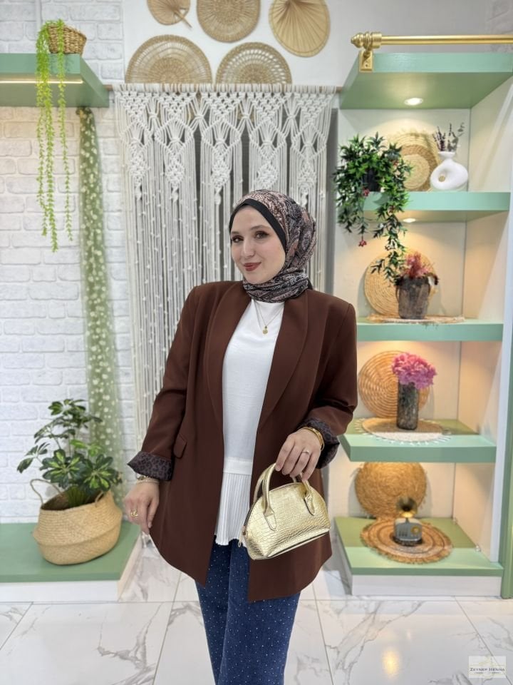 Classic Kahve Blazer Ceket