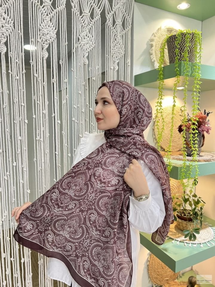 Soft Desen Kahve Pamuk Şal