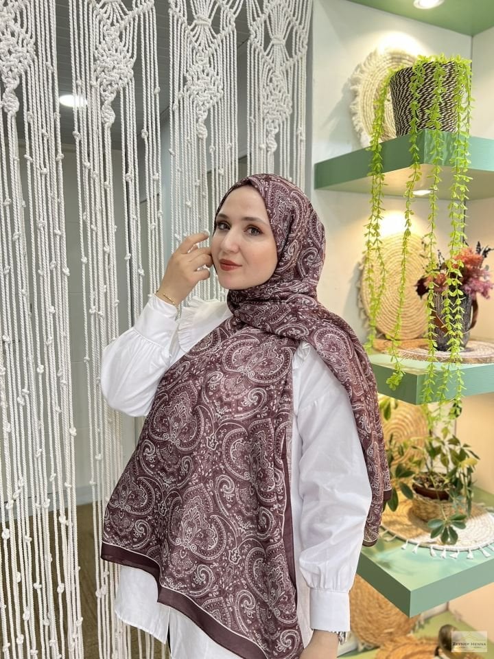 Soft Desen Kahve Pamuk Şal