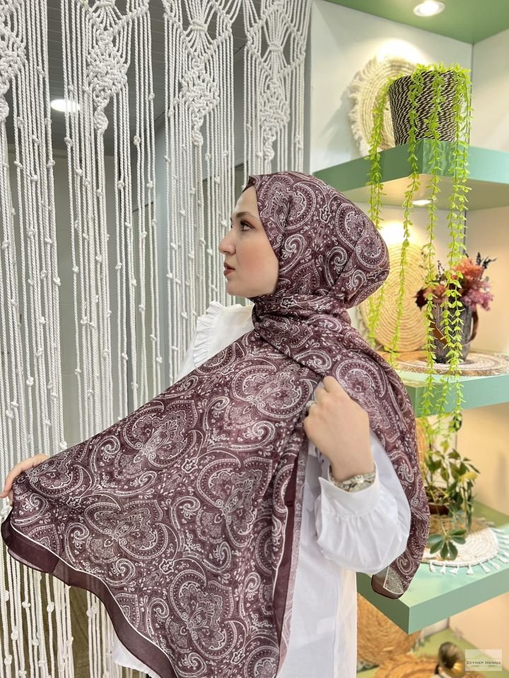 Soft Desen Kahve Pamuk Şal