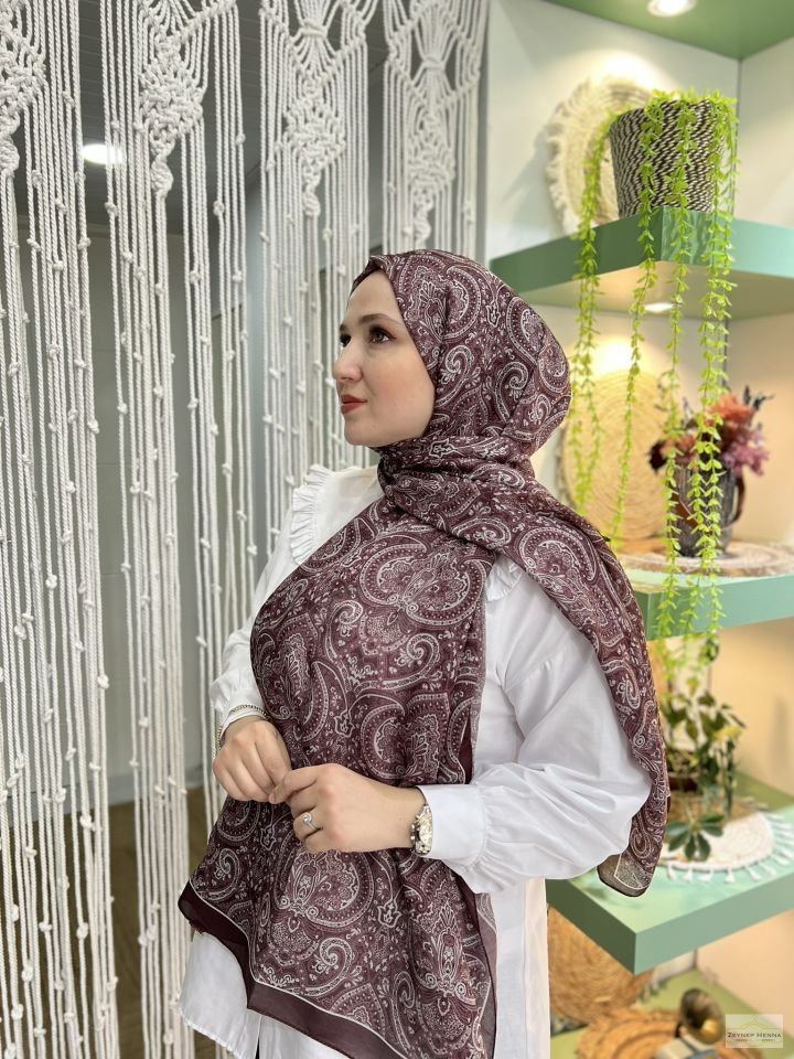 Soft Desen Kahve Pamuk Şal