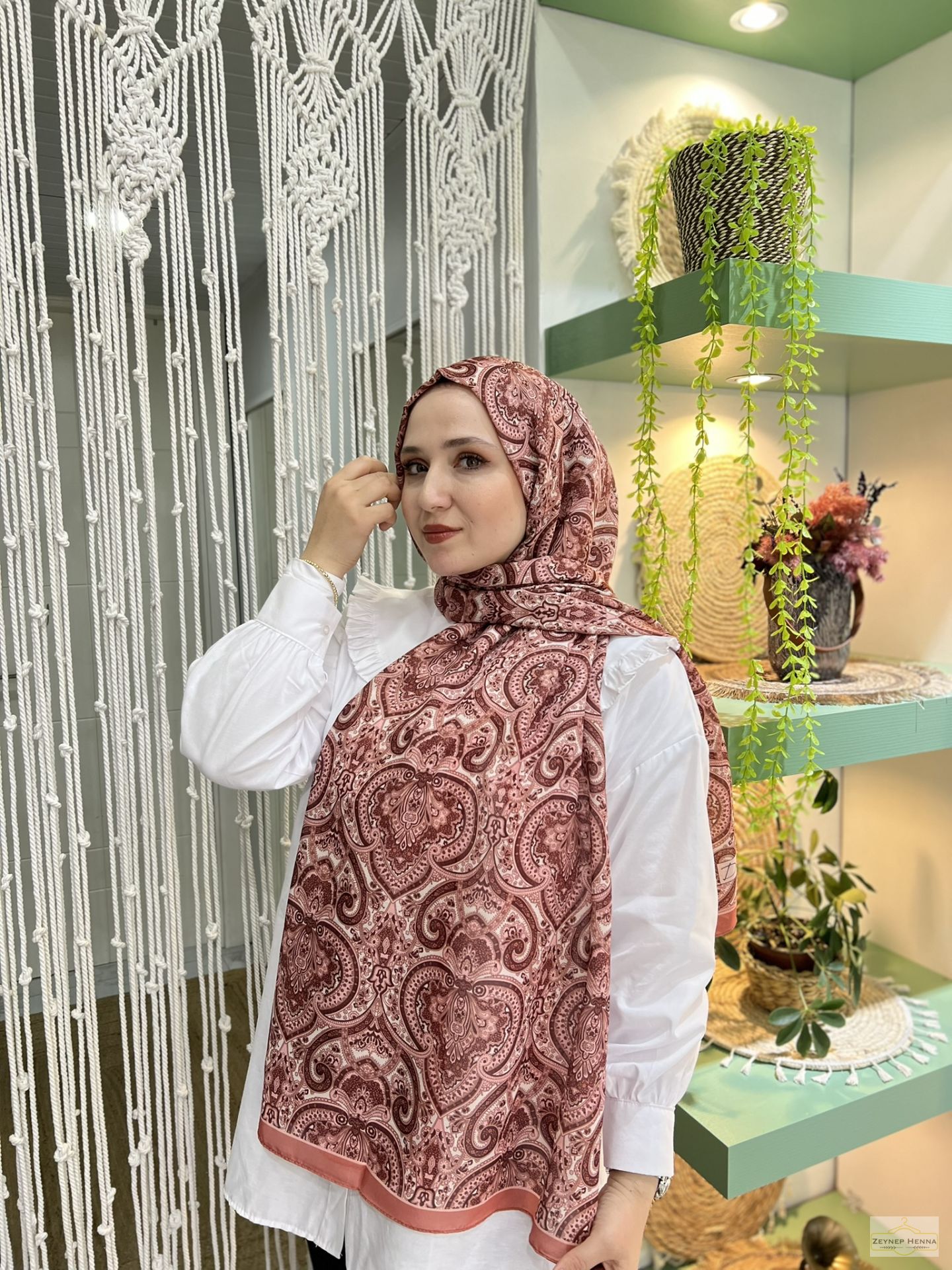 Soft Desen Somon Pamuk Şal