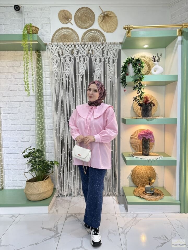 Denizci Yaka Pembe Gömlek