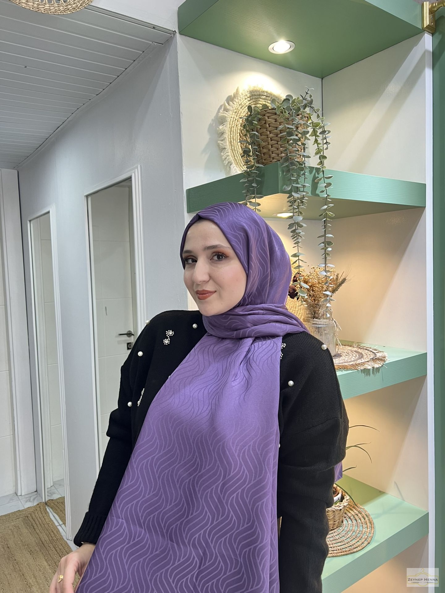 Rüya Lila Pamuk Jakar Şal