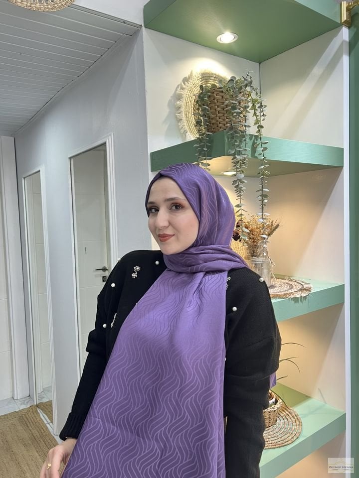 Rüya Lila Pamuk Jakar Şal