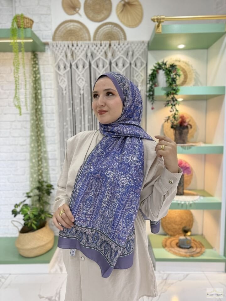 Mihra Desen Lila Pamuk Şal