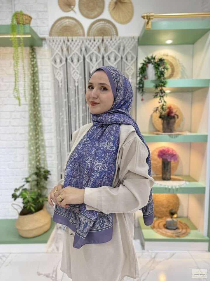 Mihra Desen Lila Pamuk Şal