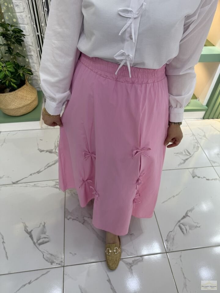 Fiyonklu Pembe Etek