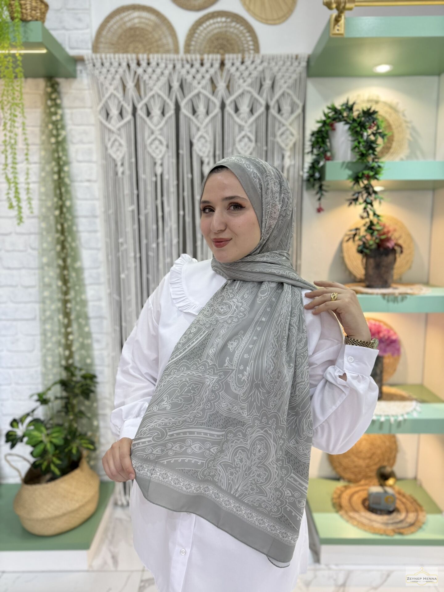 Hint Soft Yeşil Pamuk Şal