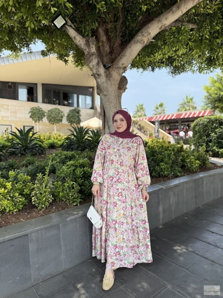 Bahar Pembe Pamuk Elbise