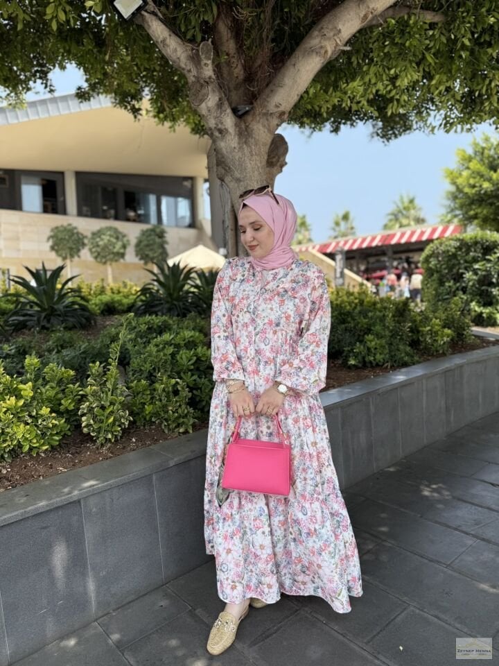 Bahar Pudra Pamuk Elbise