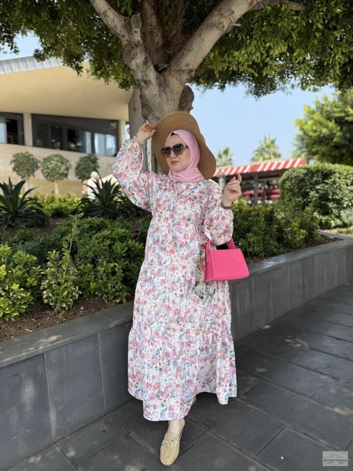 Bahar Pudra Pamuk Elbise