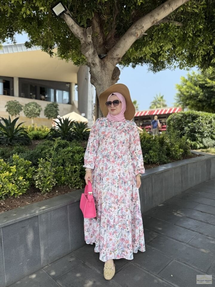 Bahar Pudra Pamuk Elbise