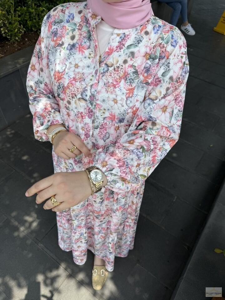 Bahar Pudra Pamuk Elbise