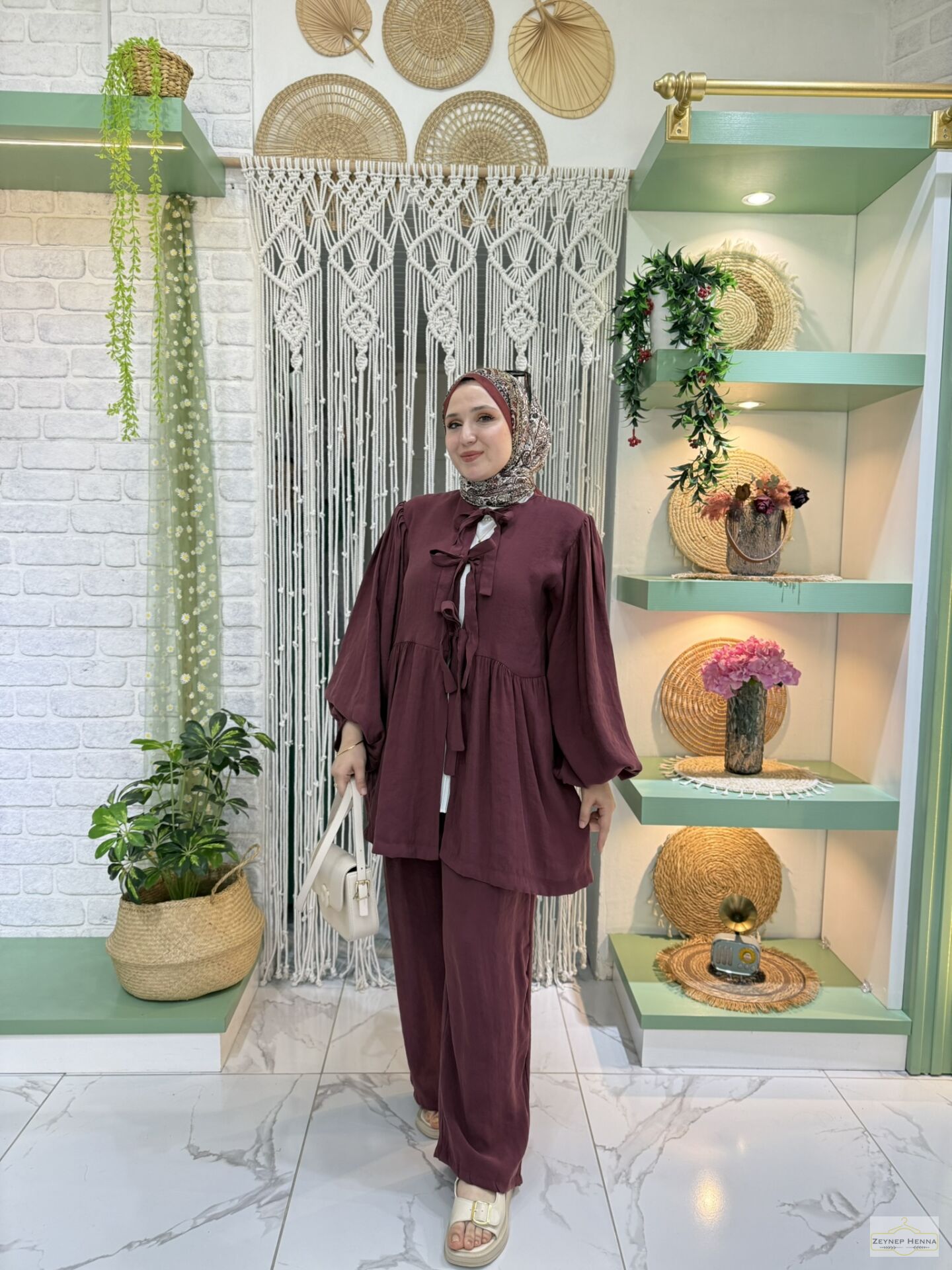 Fiyonk Bağlamalı Soft  Bordo Takım