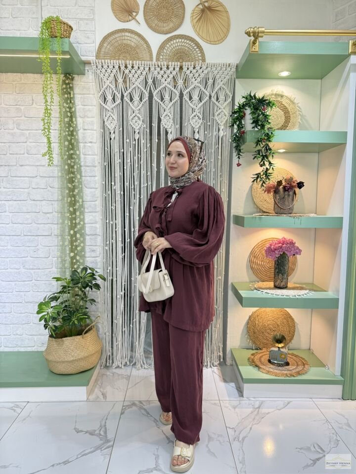Fiyonk Bağlamalı Soft  Bordo Takım