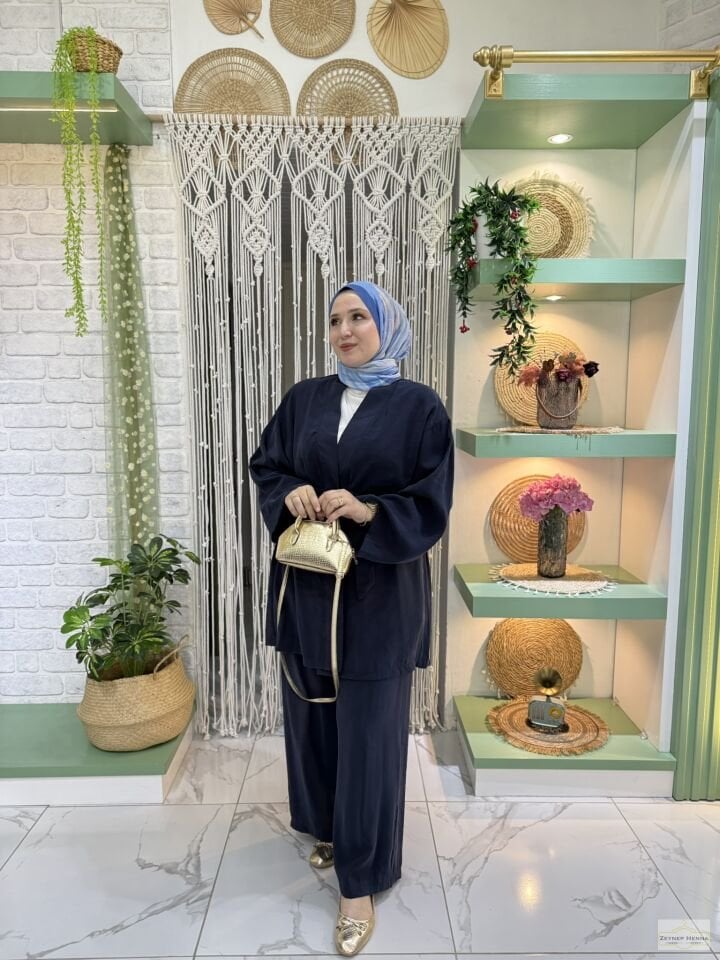 Belden Bağlamalı Laci Kimono Takım