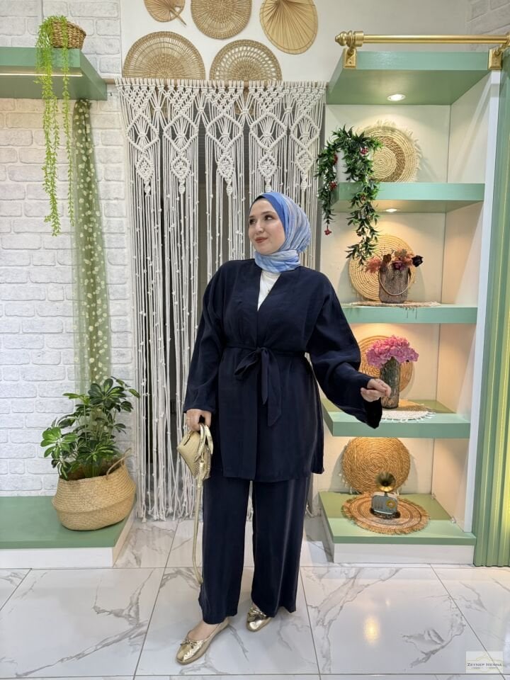 Belden Bağlamalı Laci Kimono Takım
