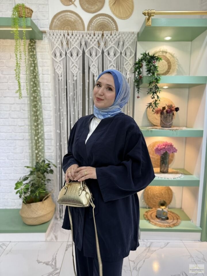 Belden Bağlamalı Laci Kimono Takım