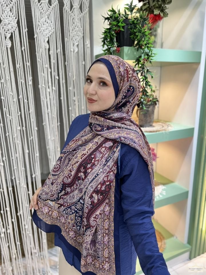Arya Desen Lacivert Pamuk Şal