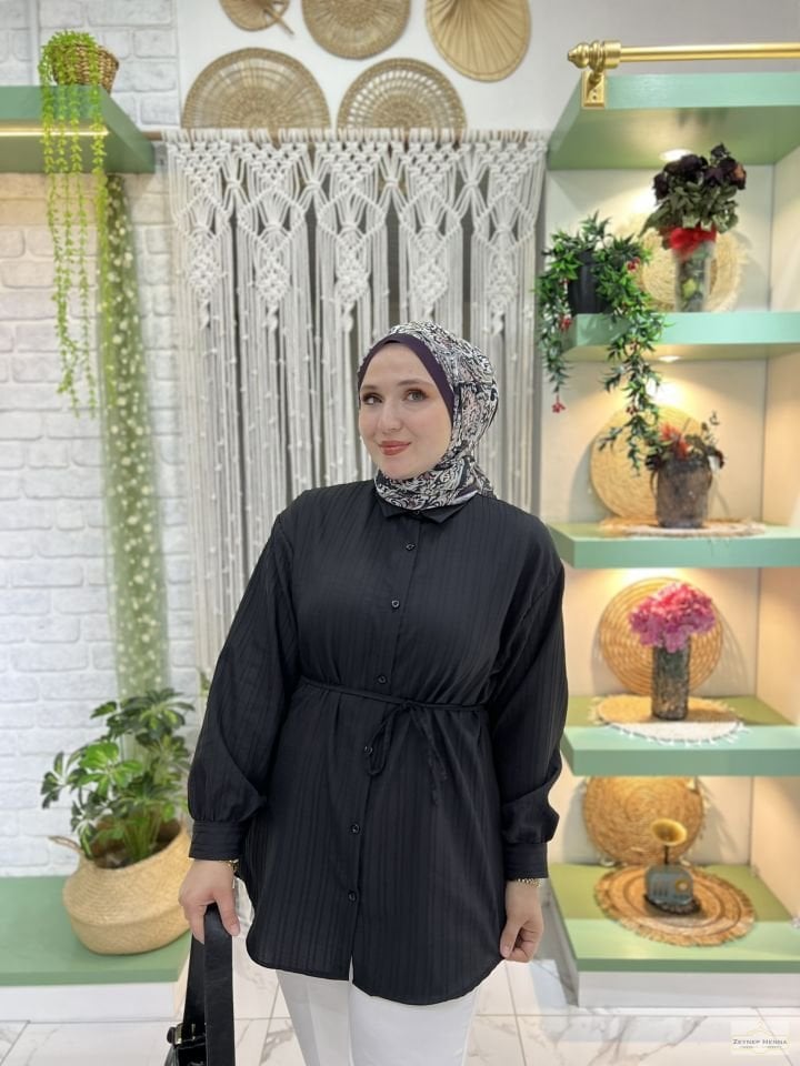 Poplin Siyah Gömlek