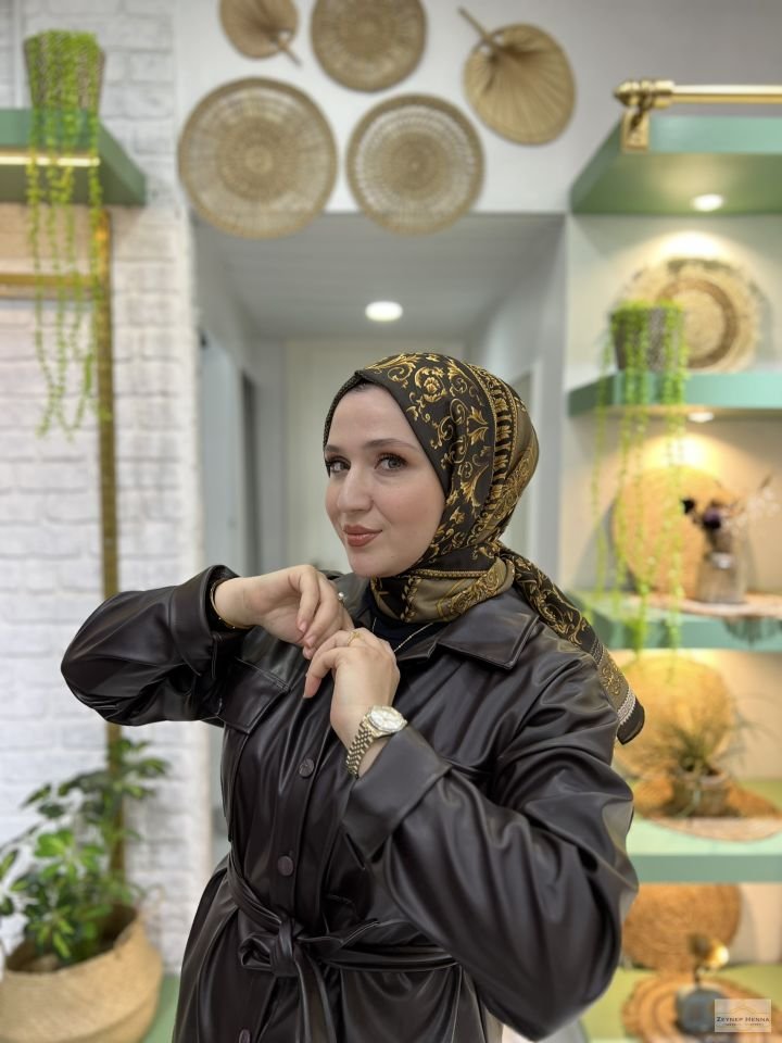 Şah Haki Yeşil Pamuk Şal