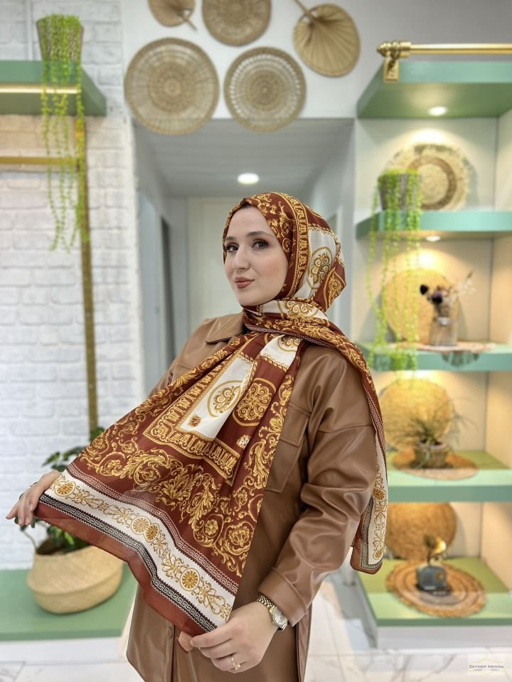 Şah Kiremit Pamuk Şal