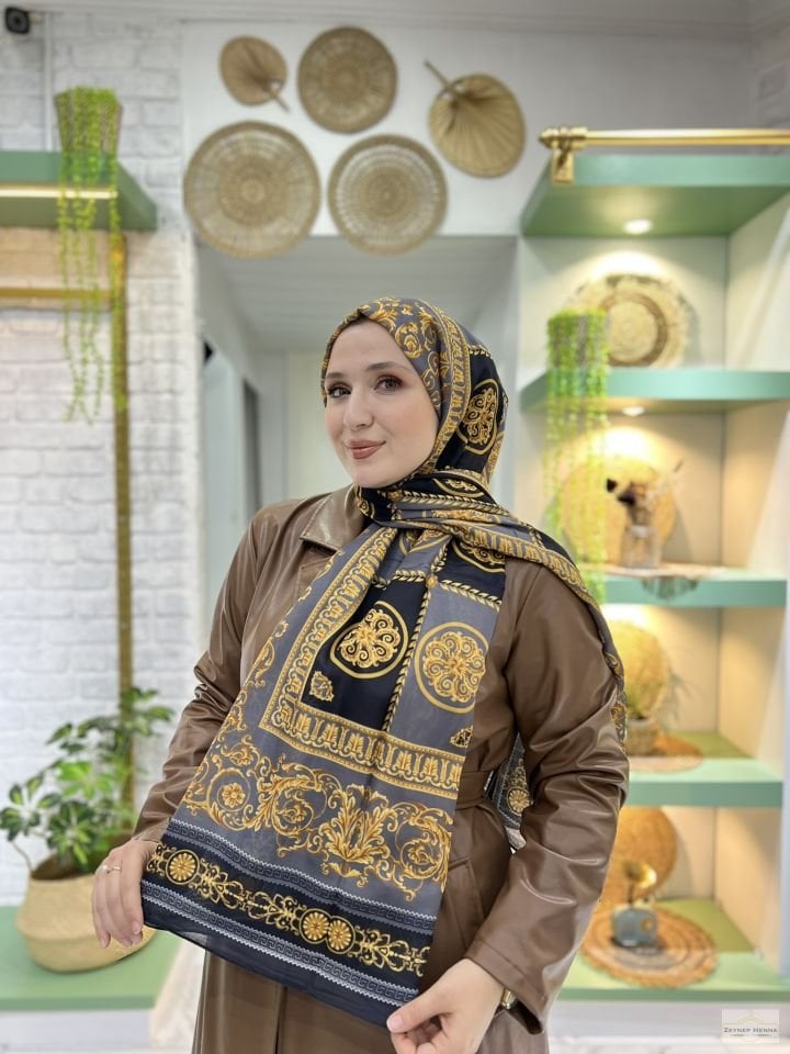 Şah Antrasit Pamuk Şal